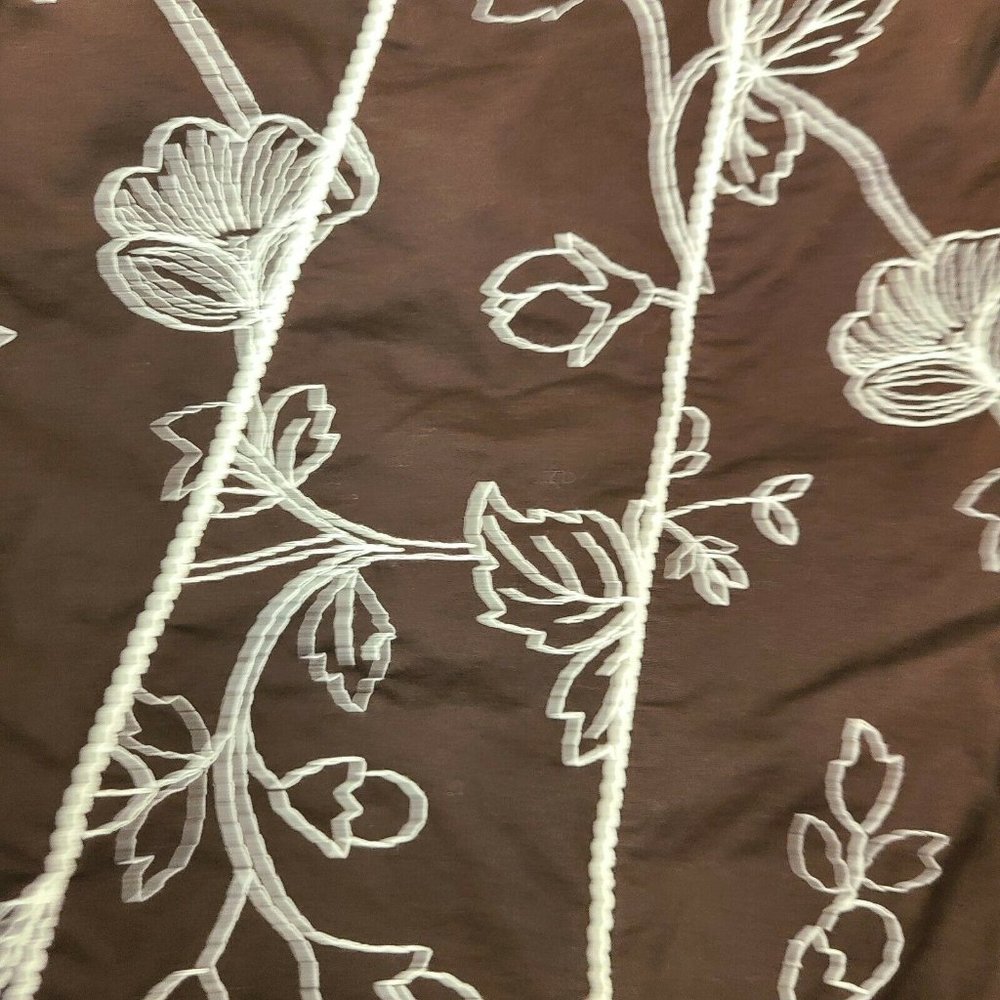 JM Collection Skirt Womens Size 8P 8 Petite Brown White Embroidered A Line - Picture 2 of 5